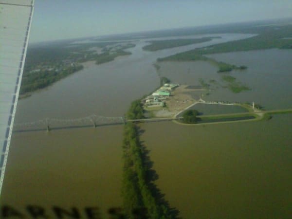 Flooded Mississippi River, Isle of Capri Casino, & Helena Bridge. Lula, MS May 5th, 2011 ..This is twenty miles from my house. Photo by Piper-at-the-gates