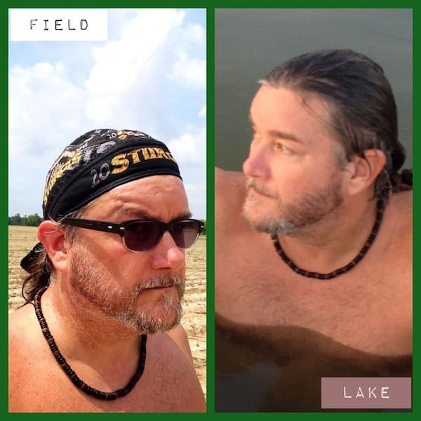 Man wearing bandana and sunglasses outdoors