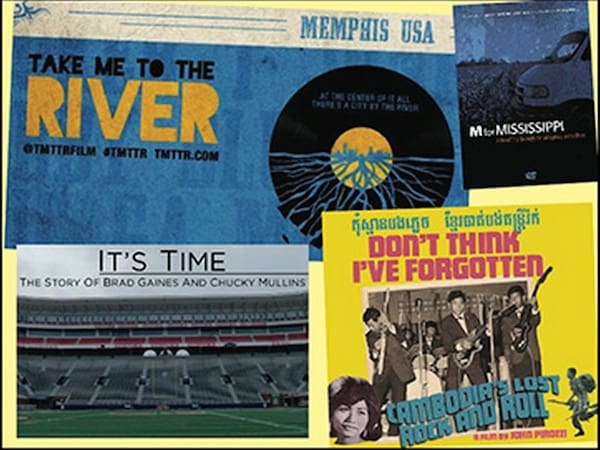 Music and film posters collage