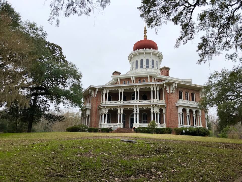 Historic mansion with red dome