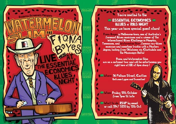 Essential Economics Blues n' Ribs Night Invite