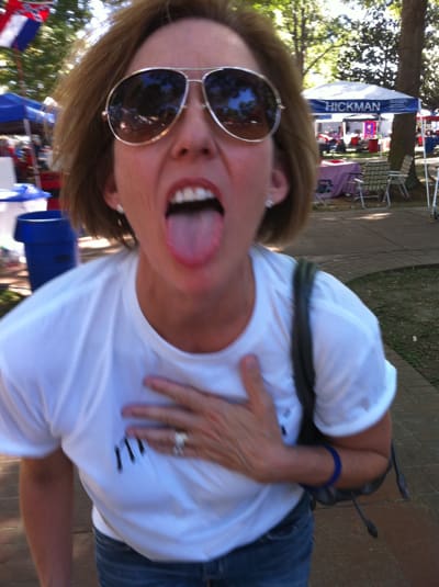 Casual woman having fun outdoors