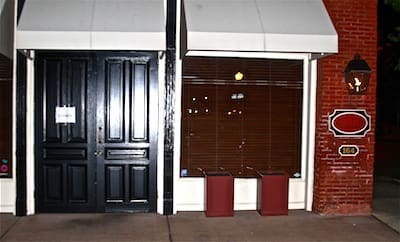 Closed restaurant at night