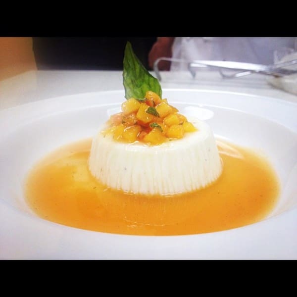 Dessert with sauce and garnish