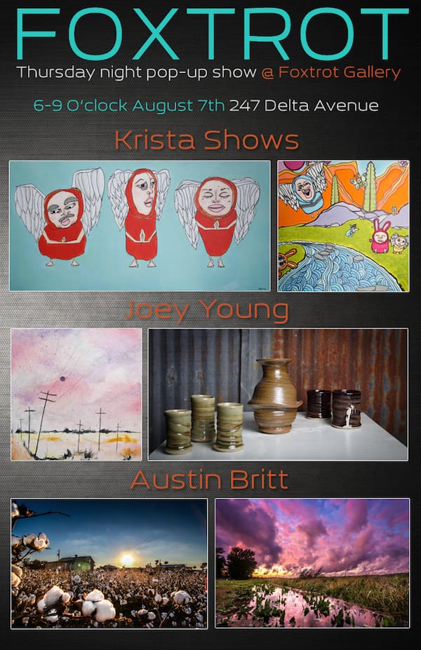 Featured artists' works and event details