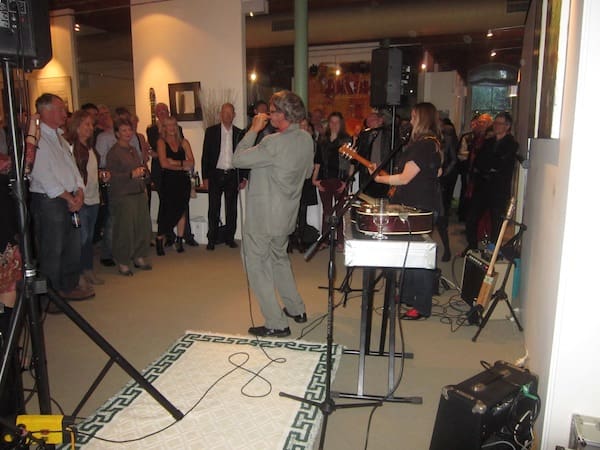 Watermelon Slim and Fiona Boyes entertaining the Blues n' Ribs Partygoers