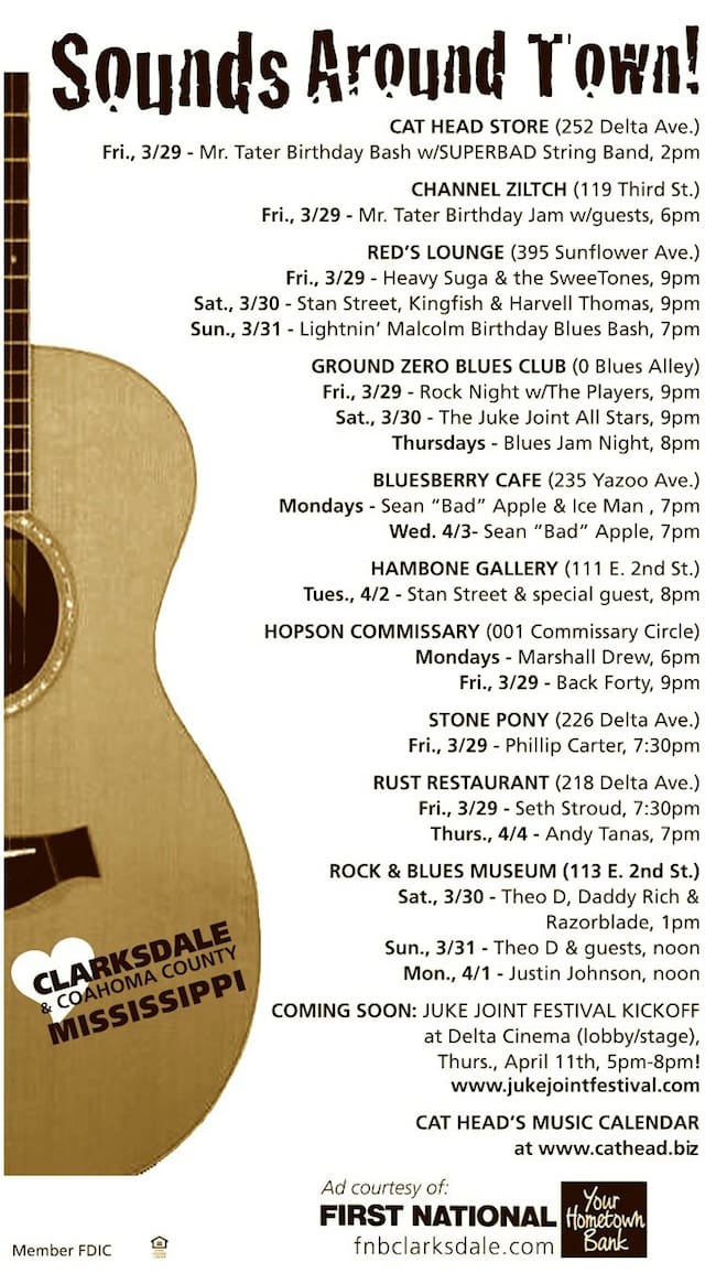 Clarksdale live music listings